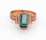 Victorian 10k Rose Gold Ring 1.56ct Genuine Natural Tourmaline Jewelry (#4834)