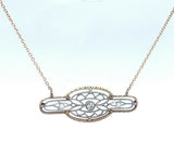 Edwardian 14k White and Yellow Gold Diamond and Pearl Pendant (#J5152)