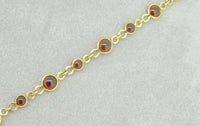 14k Yellow Gold Genuine Natural Garnet Cabochon Necklace 21 Carats (#J4190)