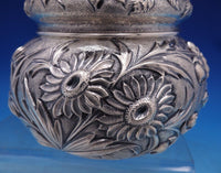 Repousse by R and S Sterling Silver Powder Jar 3 1/4" x 4 1/4" 7.3 ozt. (#7032)