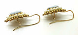 14k Victorian Hard Stone Dangle Earrings with Pearls (#C3488)