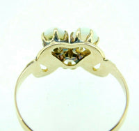 10k Gold Victorian Ring with Three Opals and Seed Pearls (#J5006)