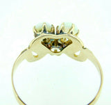 10k Gold Victorian Ring with Three Opals and Seed Pearls (#J5006)