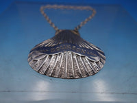 JP & Co English Sterling Silver Liquor Label "Bourbon" with Shell Motif (#6518)