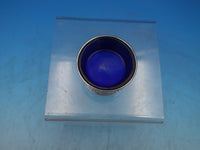 Rose Point By Wallace Sterling Silver Master Salt Dip with Cobalt Liner (#6521)