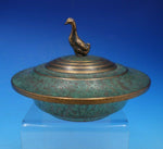 Carl Sorensen Bronze Covered Caviar Bowl with 3-D Duck Finial (#4723)