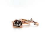 14k Rose Gold 1.11ct Half Moon Genuine Natural Diamond Wedding Set (#J5515)