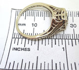 Charming 14k Gold Deco Filigree Genuine Natural Sapphire Ring (#J401)