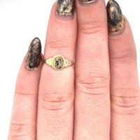 10k Yellow Gold Child's Baby Signet Ring "KFE" Monogram Size 3 Jewelry (#J5837)