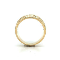 14k Yellow Gold Wide Heavy Emerald and Diamond Band Ring (#J5440)