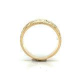 14k Yellow Gold Wide Heavy Emerald and Diamond Band Ring (#J5440)