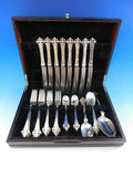 Crusader Old Newbury Crafters Sterling Silver Flatware Set Service 41 pcs Dinner