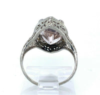 14k White Gold Filigree 3.35ct Genuine Natural Morganite Ring (#J4986)