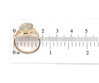 10k Yellow Gold 1.65ct Genuine Natural Opal Ring Pierced Size 6 (#J6099)