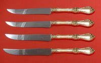 Royal Rose by Wallace Sterling Silver Steak Knife Set 4pc Texas Sized Custom