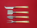 Golden Snowflake by Gorham Sterling Cheese Serving Set 4 Piece HHWS  Custom