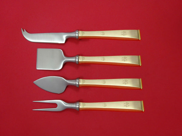 Golden Snowflake by Gorham Sterling Cheese Serving Set 4 Piece HHWS  Custom
