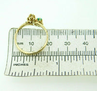 10k Yellow Gold Victorian Genuine Natural Turquoise and Diamond Ring (#J4533)