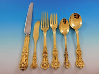 English King Vermeil by Tiffany and Co Sterling Silver Flatware Set Service Gold