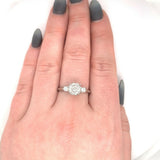 Platinum 1 Carat Total Weight Genuine Natural Diamond Rosette Ring (#J5495)