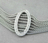 18k White Gold Damiani Italian Genuine Natural Diamond Necklace (#J2173)