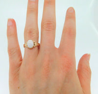 10k Rose Gold 1ct Genuine Natural Opal Ring (#J4133)