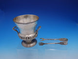 Italian Ice Bucket with Ice Tong 800 silver Shell Motif Vintage (#4295)