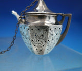 Webster Sterling Silver Tea Ball Teapot Shape Engraved Flowers 2" (#6829)