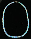 80ct Strand of Genuine Natural Opal Beads Necklace with 14k Gold Clasp (#J5919)
