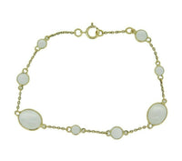 18k Yellow Gold 6.5ct Genuine Natural Moonstone Bracelet (#J4560)