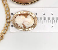 9k and 10k and 14k Yellow Gold Five Genuine Natural Shell Cameos Necklace #J6175