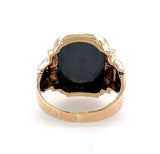 10k Yellow Gold Men's Genuine Natural Hematite Carved Intaglio Ring (#J5551)
