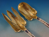 Lap Over Edge by Tiffany Sterling Silver Long Salad Serving Set Applied Elements