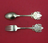 Christmas by A. Michelsen Sterling Silver Fork and Spoon Set 2pc 1952 Santa