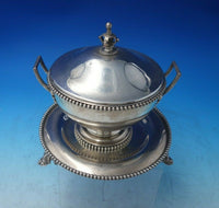 Beaded by Ball Black and Co Sterling Silver Butter Dome with Underplate (#6056)