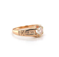 10k Rose Gold Victorian Rose Cut Genuine Natural Diamond Ring (#J5653)