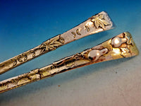 Lap Over Edge by Tiffany Sterling Silver Long Salad Serving Set Applied Elements