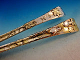 Lap Over Edge by Tiffany Sterling Silver Long Salad Serving Set Applied Elements