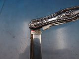 Coin Silver Folding Pocket Knife Floral and Beaded 2 Blades Vintage (#6681)