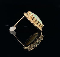 14k Yellow Gold Genuine Natural Opal Stud Earrings with Lots of Color! (#J6442)