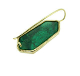 Kaufmann 14k Yellow Gold Genuine Natural Opal Malachite Intarsia Earrings #J4711