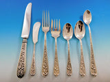 Corsage by Kirk Stieff Sterling Silver Flatware Set for 8 Service 60 pieces