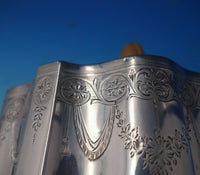 Benjamin Mountigue English Georgian Sterling Silver Tea Pot w/Swags Wood (#5374)