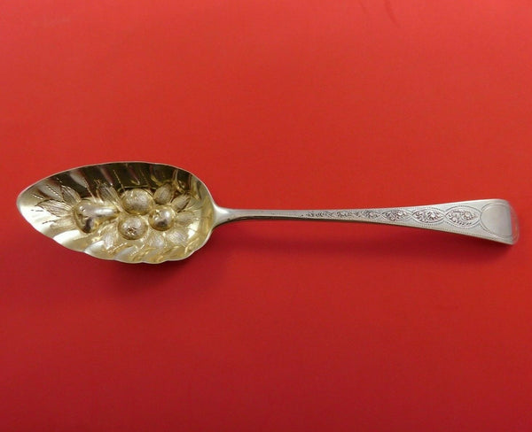 Peter and William Bateman English Sterling Silver Berry Spoon GW Embossed Fruit