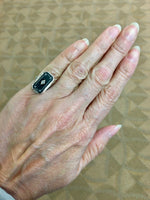 Art Deco 14k Gold Filigree Genuine Natural Black Onyx Diamond Ring (#J5222)