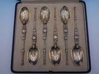 English Sterling by Asprey Sterling Silver Coronation Spoon in Fitted Box 6pc