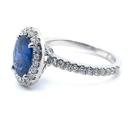 Platinum 1.97 Carat Genuine Natural Sapphire and Diamond Ring (#J5161)