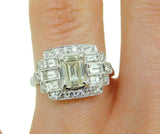 18k Gold 2.33 Carat Total Weight Emerald Cut Genuine Natural Diamond Ring #J4583