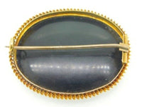 18k Yellow Gold Pietra Dura White Violets and Turquoise Pin (#J1659)