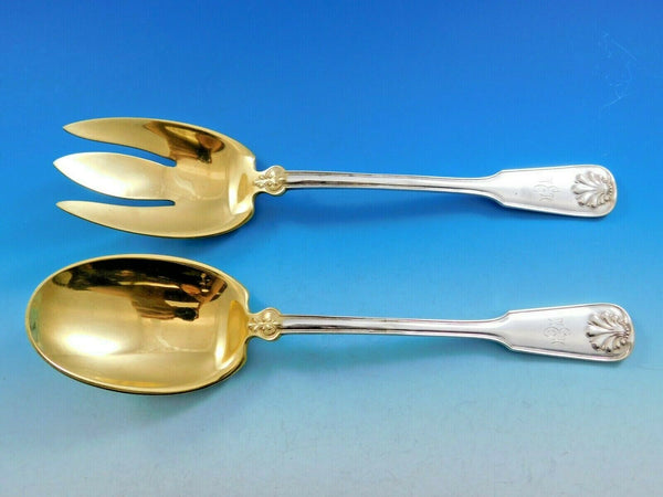 Shell and Thread by Tiffany and Co. Sterling Silver Salad Serving Set Gold Wash